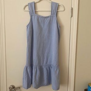 Loft Chambray Square Neck Flounce Dress